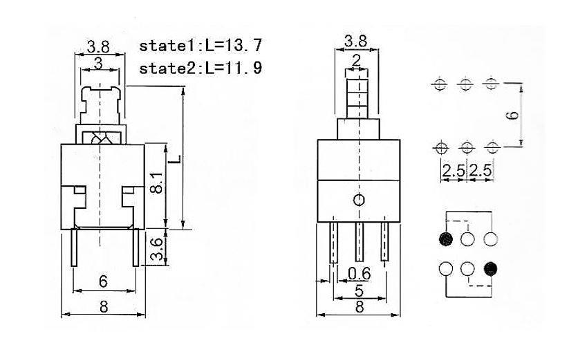 6 pin on-off anahtar